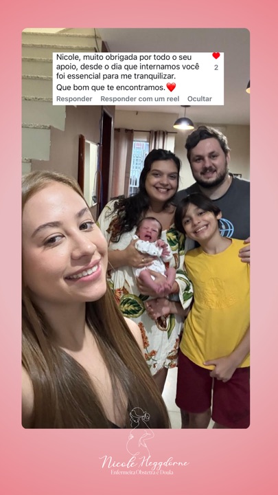 Depoimento de família agradecendo o apoio de Nicole Heggdorne durante a internação
